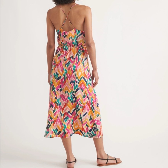 Marine Layer Archive Emma Wrap Midi Dress Multicolor Ikat Print Size XL NWT - Picture 4 of 8